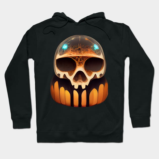 Pumpkin Skull Halloween Hoodie by MZeeDesigns